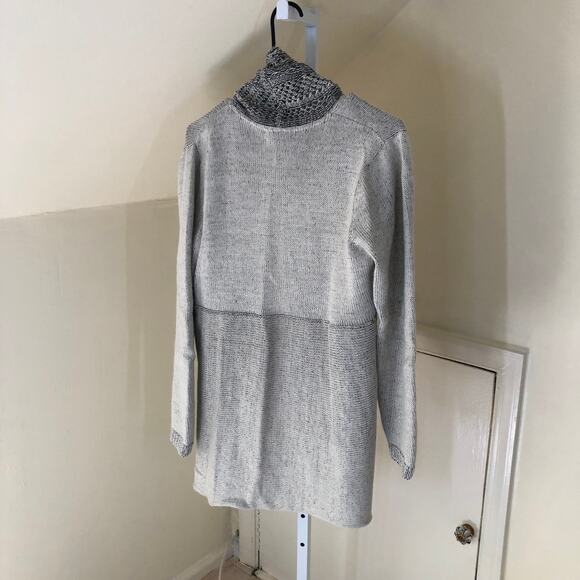 Peruvian Link EUC 100% Alpaca Sweater Gray Taupe Open Cardigan Sweater Size XS - Picture 5 of 8